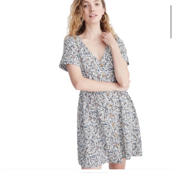 Madewell Button-Front Day Dress in Blossoming Vines Women’s XS - Picture 1 of 12